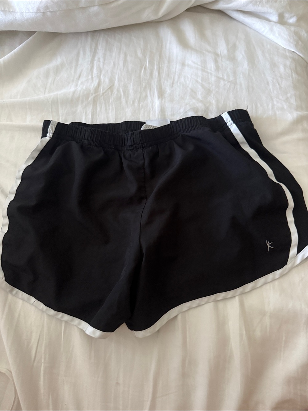 Black kids Athletic Shorts with White Trim